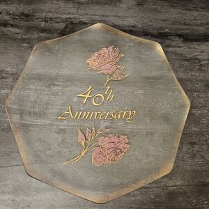 Crystal Glo 40th Wedding Anniversary Octagon Decorative Plate